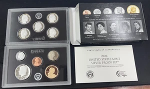2024 US Mint Silver Proof Set 10 monete con 5 quarti American Woman Honoree - Foto 1 di 2