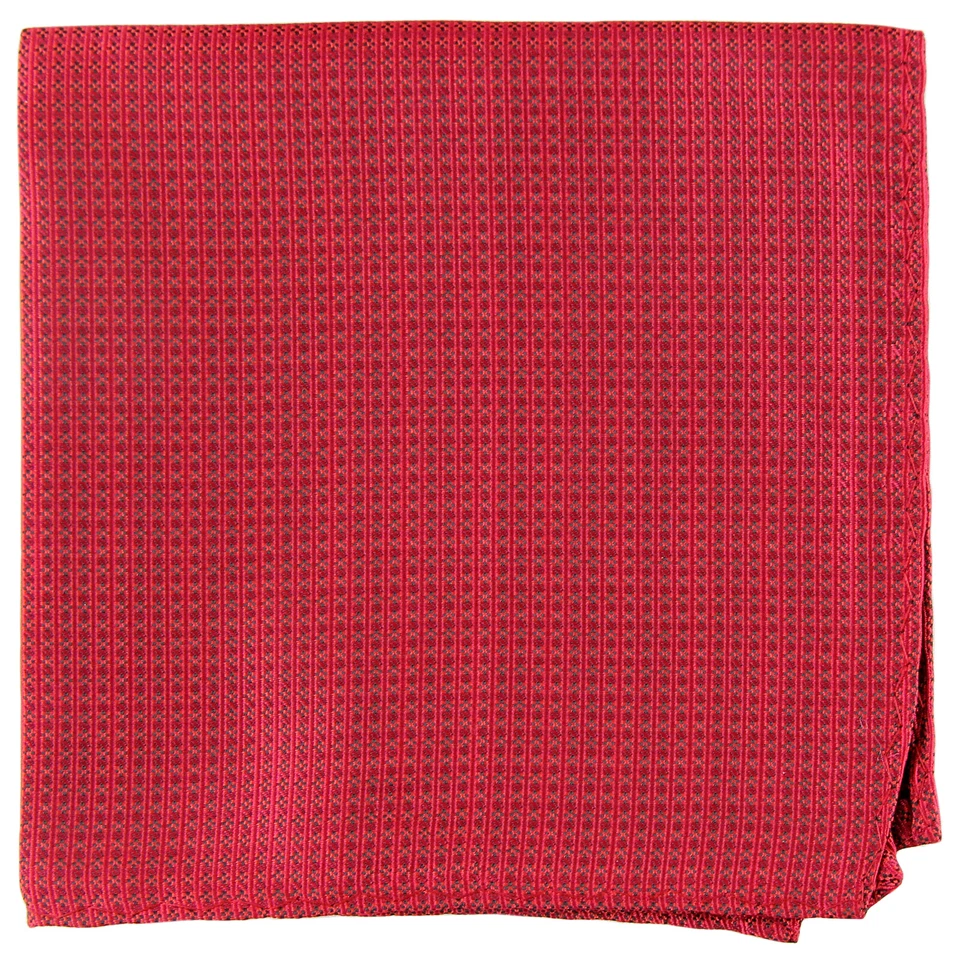 New Men's poly Pocket Square Hankie Handkerchief Red checkers formal wedding - Image 1 of 2