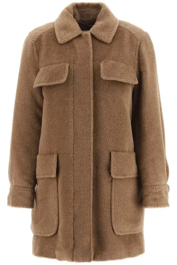 Max Mara - Aral Jacket - Padded Brown Alpaca Teddy Jacket - XS 6UK 38IT  - Image 1 of 4