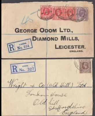 CUBIERTAS REGISTRADAS NIGERIA 1926 Y 1933 A INGLATERRA (ID:563/D62609) Foto 1 de 2