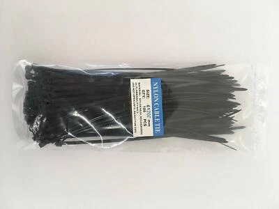 IFENCE VIEW Ifenceview One Pack( 100 pcs) Durable Self locking Black Zip Tie Cable Tie