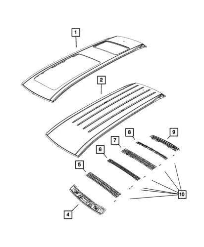 Genuine Mopar 2017-2020 Chrysler Pacifica Voyager Front Roof Header 68227976AB - Imagem 1 de 1