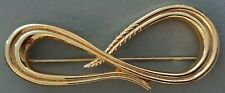 VINTAGE GOLD TONE M&S MARKS AND SPENCER WHEATSHEAF LOVERS KNOT BROOCH PIN