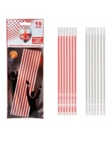 15 Red White England Glow Sticks with Connectors Bracelets Necklace World Cup - Picture 1 of 1