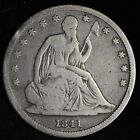 1841 Seated Liberty Silver Half Dollar SUPER RARE PHILADELPHIA FINE E268 ALN