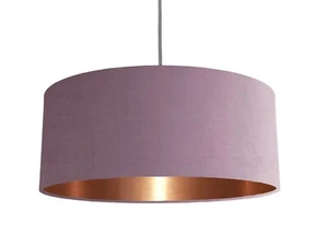 Designer Antique Blush Pink Velvet Fabric Lampshade Brushed Copper *7 linings* - Picture 1 of 25
