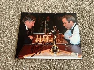 Foto autógrafa firmada por Garry Kasparov 8x10 CHESS GRANDMASTER GENIAL BAS BECKETT A - Imagen 1 de 2