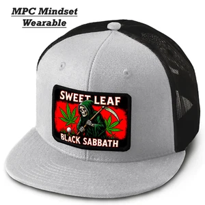 Parche extraíble SWEET LEAF Black Sabbath Mindset gris-negro malla de camionero FB - Imagen 1 de 2