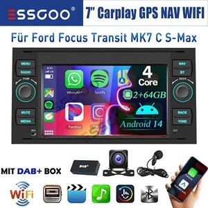 DAB+ 64G Autoradio Android Carplay BT Für Ford Focus Transit MK7 Fiesta C S Max - Bild 1 von 15