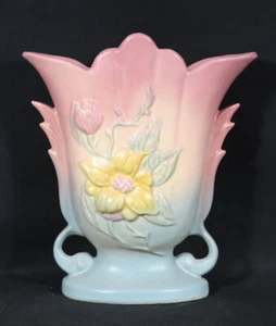 Hull Pottery Magnolia Vase 1-8 12" Pink To Blue Crazing Present - Picture 1 of 6