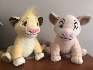 Disney Store The Lion King 7” Young Simba Nala Cubs Plush Stuffed Bean Bag Dolls - Picture 1 of 4