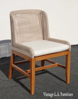 Silla lateral exterior Palecek Vista marco de teca con asiento de cuerda tejida 7951-79 R: $1500 Foto 1 de 4