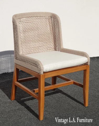 Palecek Vista Outdoor Side Chair Teak Frame w Woven Rope Seat 7951-79 R:  $1500 Cover