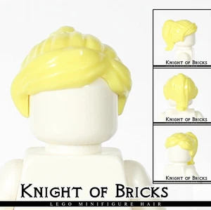 Lego Minifigur Haare GELB 87990 weibliches Mädchen Pferdeschwanz seitlich gefegt Fransen - Bild 1 von 6