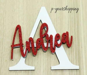nome in legno da parete personalizzato scritta decorazione iniziale cameretta - Foto 1 di 3