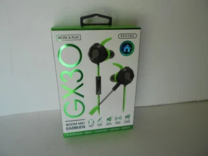 NEW Sentry GX30 Back/Green Gaming Boom Mic Earbuds w/volume control FreeShip - Picture 1 of 2