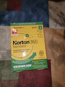 Norton 360 Standard 1 Year Antivirus Software for 1 Device PC/Mac LifeLock - Picture 1 of 3