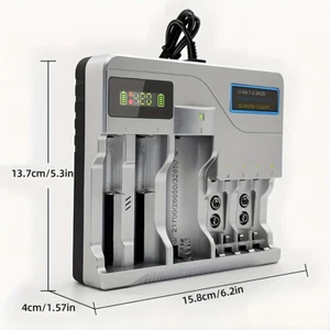 Multi Slot Smart Battery Charger LCD Display for AA/AAA Rechargeable Batteries - Picture 1 of 23