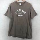 Portland Maine Shirt Adult L Me Cotton Jersey Short Sleeve Crew Neck Gray