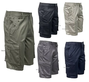 Herren Cargoshorts 6 Taschen Urlaub/Arbeitsshorts elastische Taille Kampf - Bild 1 von 27