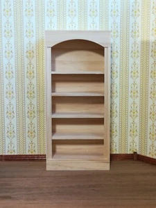 Dollhouse Bookcase Bookshelf 5 Shelf 1:12 Scale Miniature Unpainted Wood - Picture 1 of 3