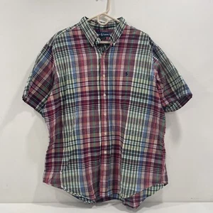 Ralph Lauren Shirt Men 2XL Red/Green Plaid Short Sleeve Button Down - Picture 1 of 9
