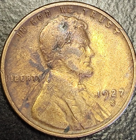 1927-S LINCOLN WHEAT CENT*** OBVERSE LAMINATION ERROR*** Cover