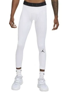 Jordan Sport 3/4 Length Dri-Fit White Tights - Men's Size L - Picture 1 of 2