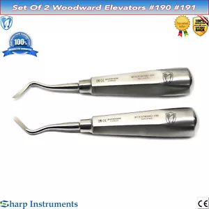 Surgical Woodward Elevators 190, 191 Oral Surgery Dental Extraction Instruments - Picture 1 of 3