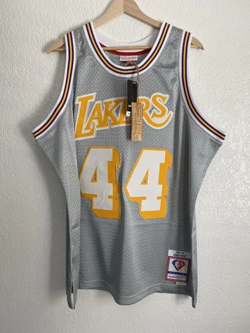 Authentic Mitchell & Ness 75th Silver Swingman Los Angeles Lakers 1971-72 Jersey Cover