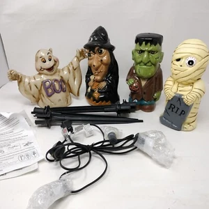 Dynagood 9" Halloween Blasform Hof Weg Licht Set 2001 Frankenstein Mumie 2 - Bild 1 von 7