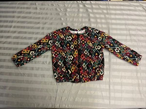 LulaRoe Kids Monroe Lightweight Jacket Pockets Size 4 Geometric 90s Coo Gi Style - Picture 1 of 1