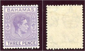 Bahamas 1938 KGVI 3d violet MLH. SG 154. Sc 105. - Picture 1 of 1