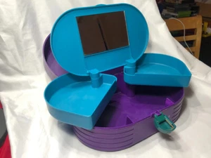 Vintage Caboodles Medium Retro Case Makeup 1990's 2 Tier Mirror Purple Teal 12" - Picture 1 of 10