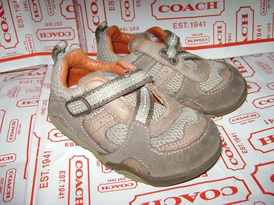 STRIDE RITE PRODIGY BABY BOYS SHOES SNEAKERS size 5  IVORY BLUE BROWN VERY CUTE - Image 1 of 4