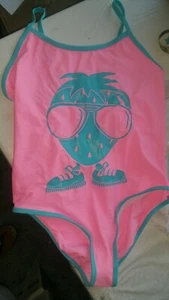 NWT Girls Size X-Large (14) * OLD NAVY * 1-Pc Cool Strawberry Pink Swimsuit - Picture 1 of 5