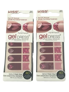 2 Pz Bacio Gel Unghie Vestito Gel Smalto Soluzione Strisce Gel 60467 FATA POLVERE CUORI - Foto 1 di 3