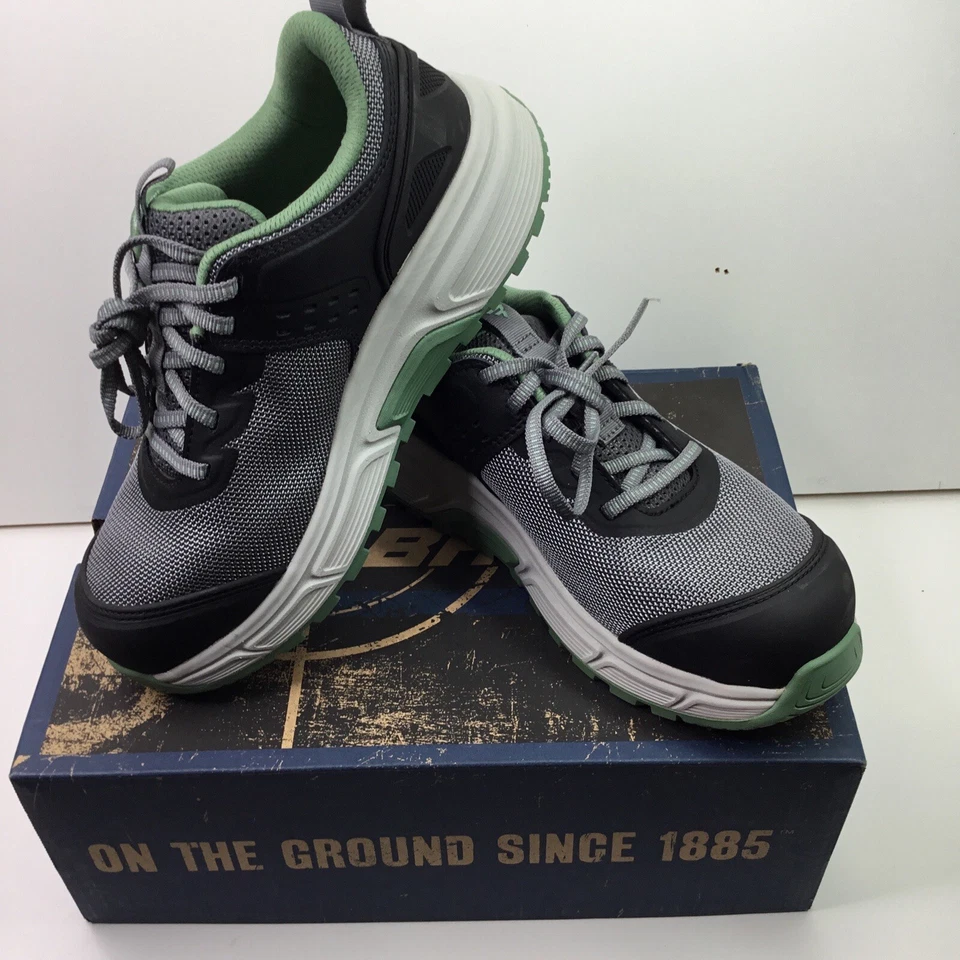 Women's JumpStart Low EnergyBound Carbon Safety Toe Work Shoe Grey/Jade - E09502 - Image 1 of 4