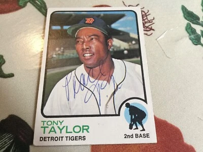 1973 Topps Tony Taylor Autographed Baseball Card Tigers Phillies (d.2020) - Image 1 of 2