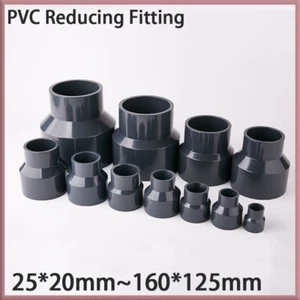 PVC Grey Reducing Fitting Concentric Reducer Connector Socket Coupling 20~160mm - Picture 1 of 43