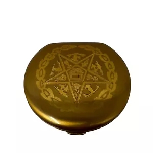 Vintage kompakter Orden des Ostersterns geätztes Emblem Spiegel goldfarben - Bild 1 von 11