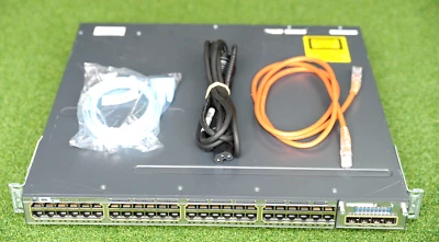 CISCO WS-C3750X-48T-L C3750X Switch w/ Dual PWR-350WAC,C3KX-NM-1G -1YrWtyTaxInv - Image 1 of 4