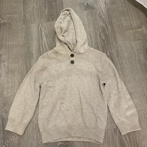 Genuine Kids Osh Kosh Hooded Unisex Toddler Sweater Sz 4T Cream Oatmeal Knit - Picture 1 of 11
