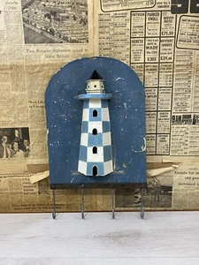 Lighthouse Key Holder Wall Mounted Vintage Bnb Guests House Sea Front House - Picture 1 of 8