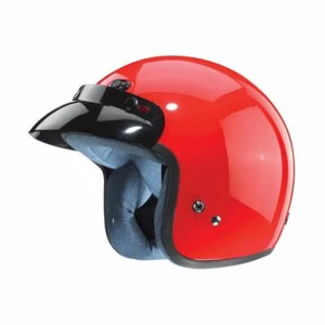 Zox Classic Solid Glossy Red Open Face 3/4 Motorcycle Helmet Adult Size XS - Picture 1 of 2