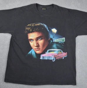 Vintage 90s Elvis Presley Shirt Mens XXL 51" Black Single Stitch - Picture 1 of 15