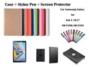 For Samsung Galaxy Tab A 10.5 T590 T595 Rotate PU Leather Smart Case Cover  - Picture 1 of 15