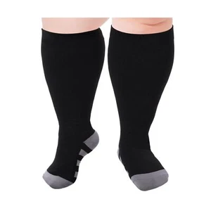 Plus Size Compression Socks for Women & Men Wide Calf 15-20 mmhg Knee High Su... - Picture 1 of 7