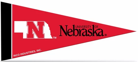 Nebraska Felt Mini Pennants, 4" x 9" - Licensed by Rico - Made In USA Cover