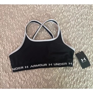 Under Armour | Youth Sports Bra | Black White Logo Trim | NEW | Size YXL - Picture 1 of 3